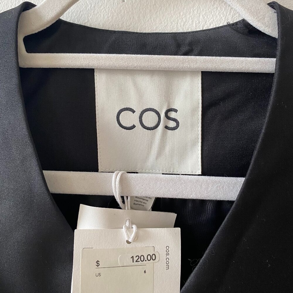 COS Black Cropped Single-Breasted Waistcoat - Picture 6 of 7